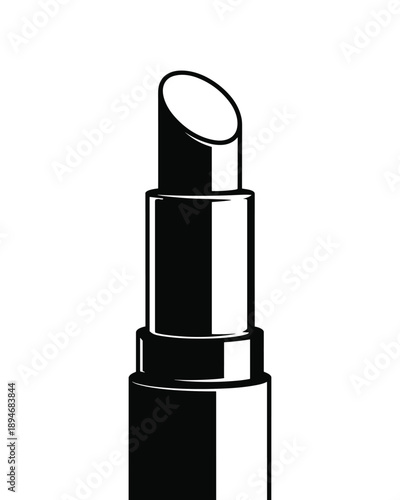 Elegant black lipstick tube isolated on white background makeup product for beauty enhancement and cosmetic application in fashion industry professional glamour accessory for stylish women and beauty