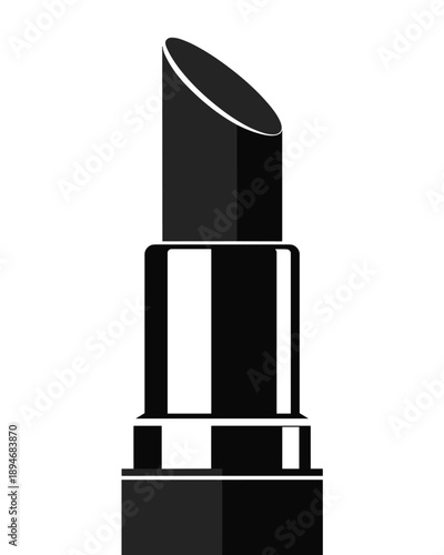 Elegant black lipstick illustration for beauty product advertising campaign showcasing glamour and style cosmetic applicator for makeup fashion trends cosmetic packaging design for beauty blog aesthet