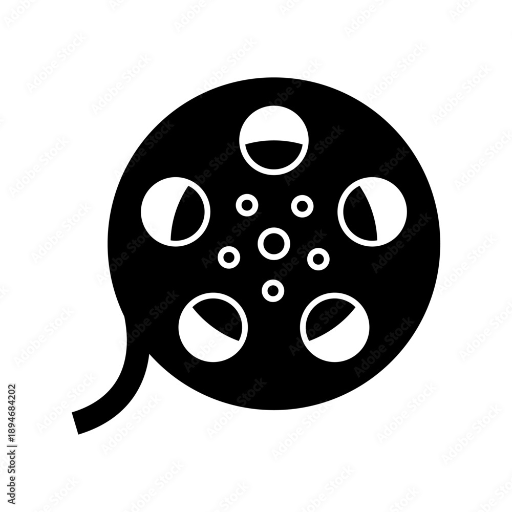 Fototapeta premium Minimalist Movie Film Reel Icon