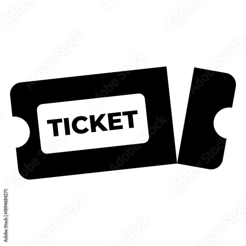 Solid icon of admission tickets with rounded corners, representing cinema entry, concert access, event booking, and entertainment passes for venues and shows.