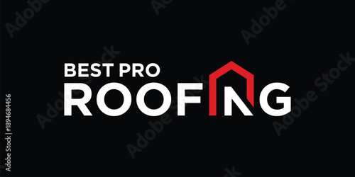 unique and modern the pro roofing logo design