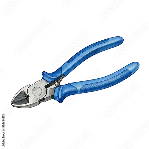 A blue wire cutter tool with comfortable handles for electrical work and intricate craft projects