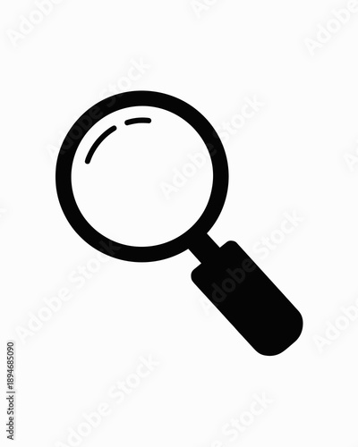 Magnifying glass icon for website graphic element search analysis research zoom tool find information vector illustration for business presentation marketing advertising education science technology d
