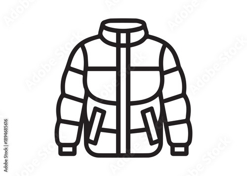 Thermal Jacket line art icon, Thermal Jacket outline vector