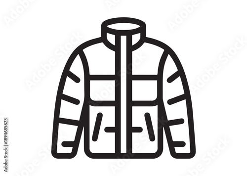 Thermal Jacket line art icon, Thermal Jacket outline vector