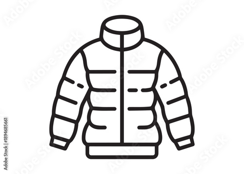 Thermal Jacket line art icon, Thermal Jacket outline vector