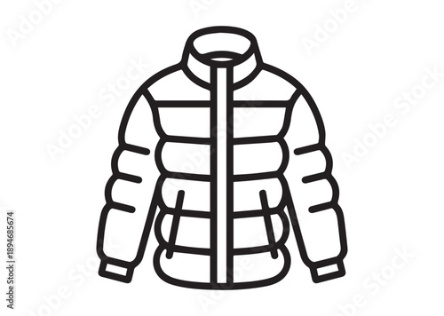 Thermal Jacket line art icon, Thermal Jacket outline vector