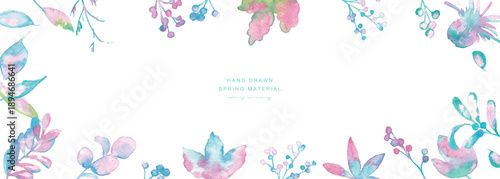 水彩。水彩タッチの春カラー植物イラスト。ベクターのメルヘンカラー植物イラスト。
Watercolor. Spring color plant illustration with a watercolor touch. Fairy tale color plant illustration in vector.