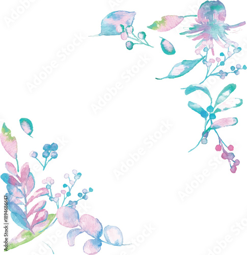 水彩。水彩タッチの春カラー植物イラスト。ベクターのメルヘンカラー植物イラスト。
Watercolor. Spring color plant illustration with a watercolor touch. Fairy tale color plant illustration in vector.