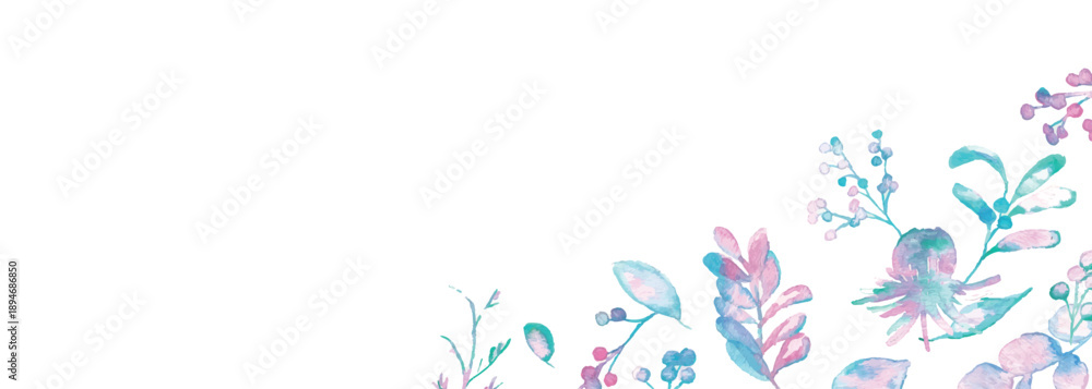 Φωτογραφία 水彩。水彩タッチの春カラー植物イラスト。ベクターのメルヘンカラー植物イラスト。
Watercolor