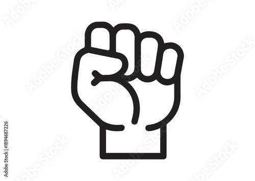 Power fist line art icon, Power fist outline vector