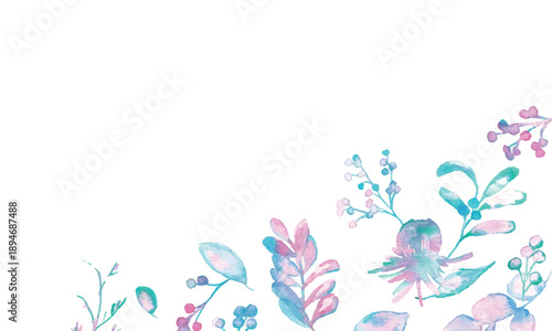 水彩。水彩タッチの春カラー植物イラスト。ベクターのメルヘンカラー植物イラスト。
Watercolor. Spring color plant illustration with a watercolor touch. Fairy tale color plant illustration in vector.