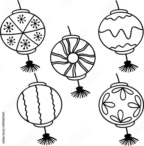 Chinese New Year clipart elements.