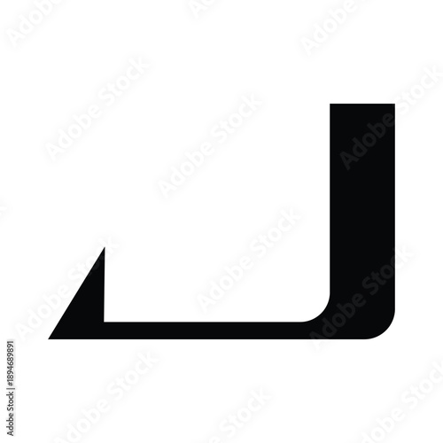 Abstract black and white geometric shape isolated on white background