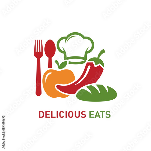 Delicious Eats Food Logo Design Elements.
