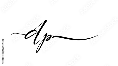 Elegant handwritten signature AP in black ink on white background.