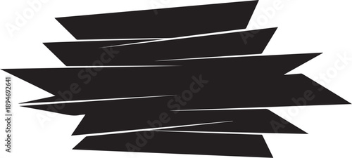 Abstract Black Shapes on White Background Illustration Design