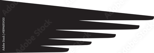 Black abstract shapes on a white background design element