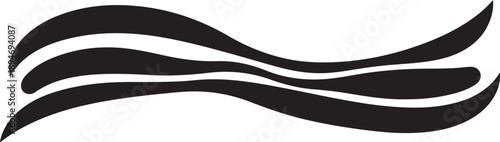 Minimalist Black Wavy Lines on White Background Design Element