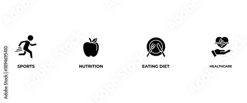 Healthy lifestyle banner web icon vector illustration concept with icon