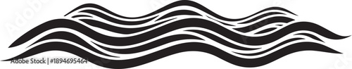 Black and white wavy lines abstract graphic design element