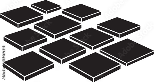 Black squares arranged in a staggered pattern illustration design