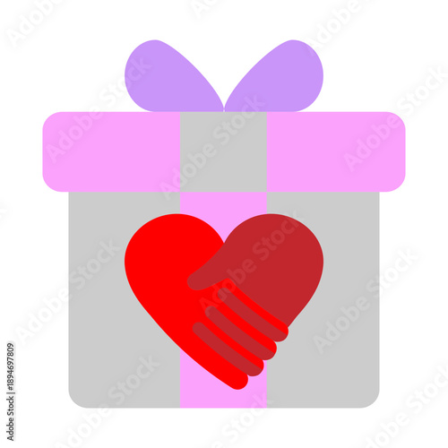 Loyalty Gift Vector Flat Icon Design