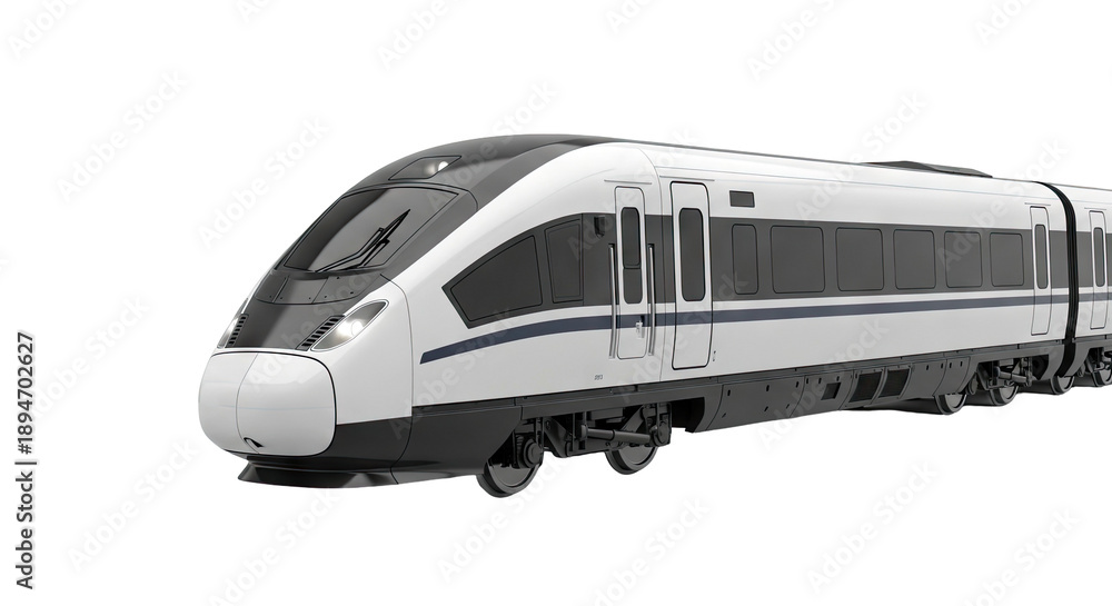 Fototapeta premium Modern High-Speed Train with White and Black Livery