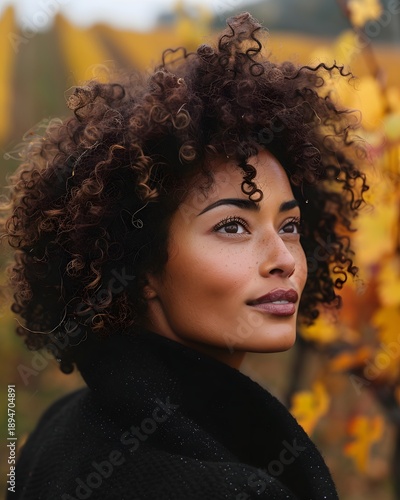 Wallpaper Mural Porträt einer jungen Frau mit Locken im Herbst
 Torontodigital.ca