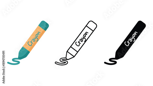 A colorful illustration of crayons in different colors and styles