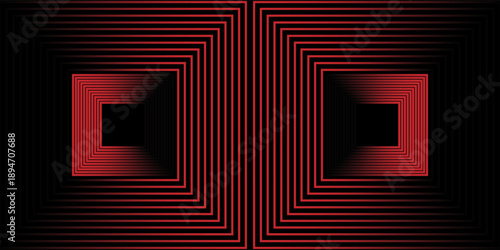  Black colour abstract background with red colour geometric glowing lines design background vector illustration. Degital futuristic technology,Luxury,graphic. Perfect for modern projects,business