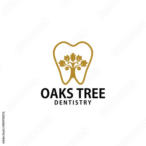 Dental healthcare oak tree clinic logo design