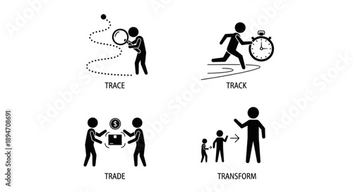 Four Icons Representing Sports and Activities.