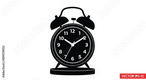 Classic alarm clock on white background, a timeless symbol of punctuality and routine.