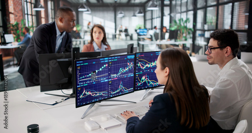 Diverse Group Of Stock Brokers Trading