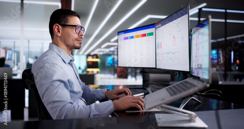 Photos Man Using CRM Software To Efficiently Manage Leads