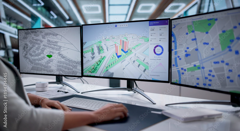 Obraz premium Female Engineer Using BIM Software