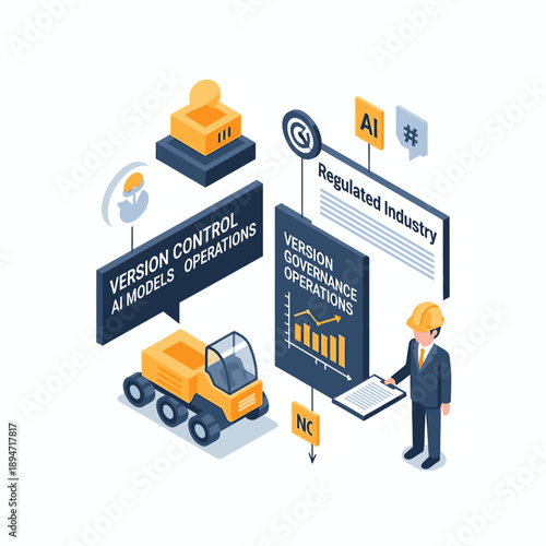 Industrial workers using AI technology for regulated industry validation.