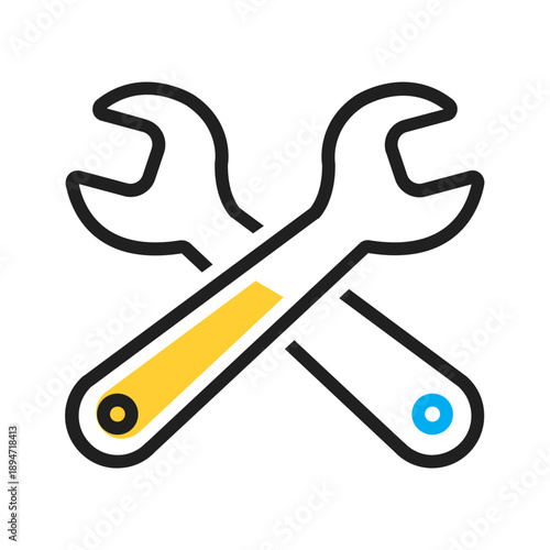 Vector multi color icon for Wrench