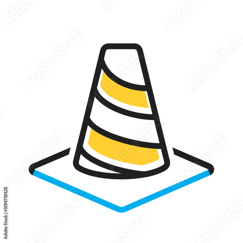 Vector multi color icon for Construction cone