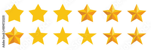  collection of flat and d gold star icon types for web