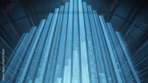 Wallpaper Mural Business team silhouettes looking at futuristic digital chart Torontodigital.ca