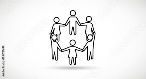 Group of diverse people holding hands in a circle.