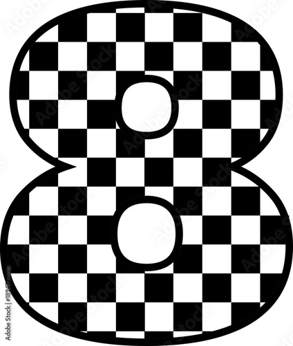 Checkered numbers, silhouette, Racing numbers, Racing, vector, Checkered flag