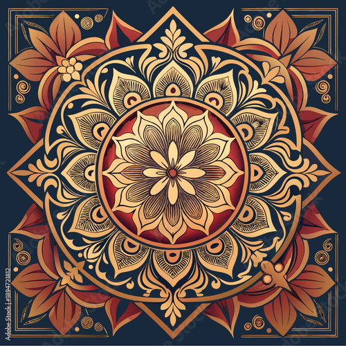 A luxury floral ornament painting illustration