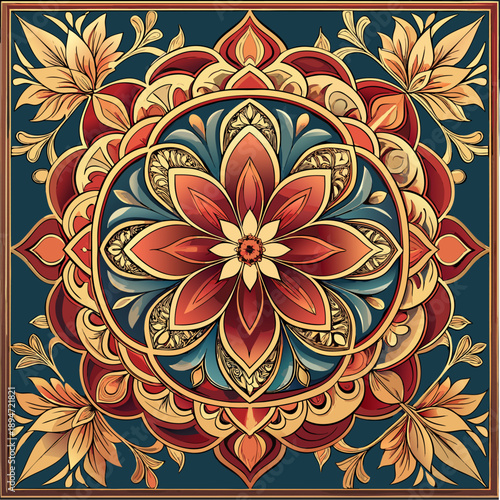 A luxury floral ornament painting illustration