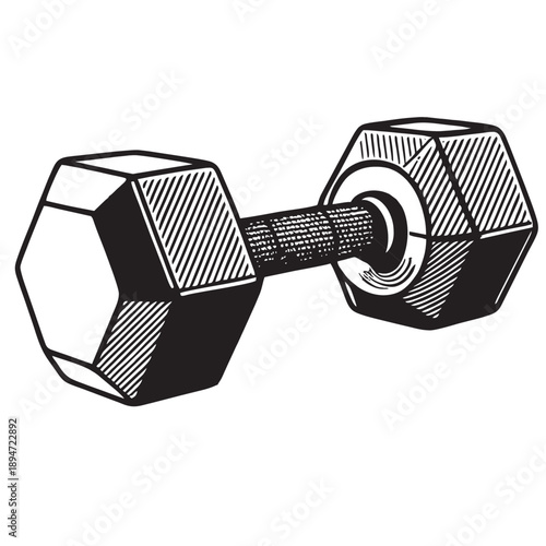 Dumbbell Illustration Isolated on White Background for Fitness and Gym Design