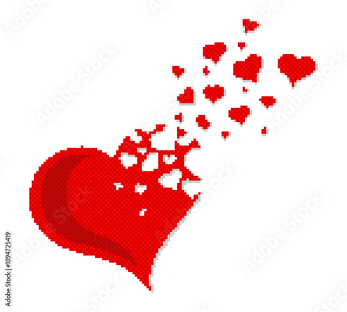 The symbol of stylized pixel heart.