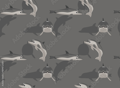 Burrunan Dolphin Cartoon Seamless Pattern Background Wallpaper