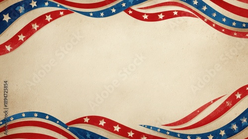 Decorative patriotic border design with stars and stripes